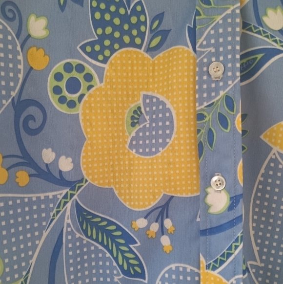 Women's Vintage Blouse Daisies Tulips Daisy 60s 70s Size Small Hippie Seventies - Picture 2 of 11